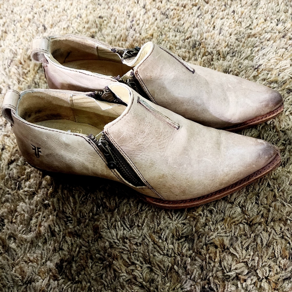 Frye Light Tan Ankle Booties